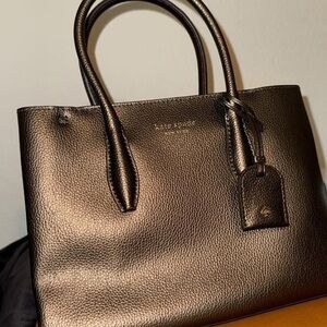 Kate Spade Eva Small Satchel Ash Metallic Bag